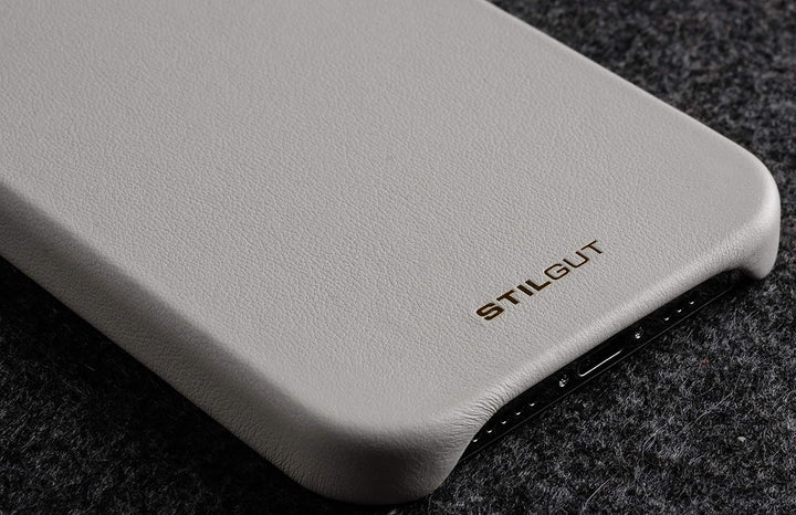 STILGUT Cover kompatibel mit iPhone 12 Pro Max Case aus Leder, Lederhülle, Hülle aus Leder, Ledercas