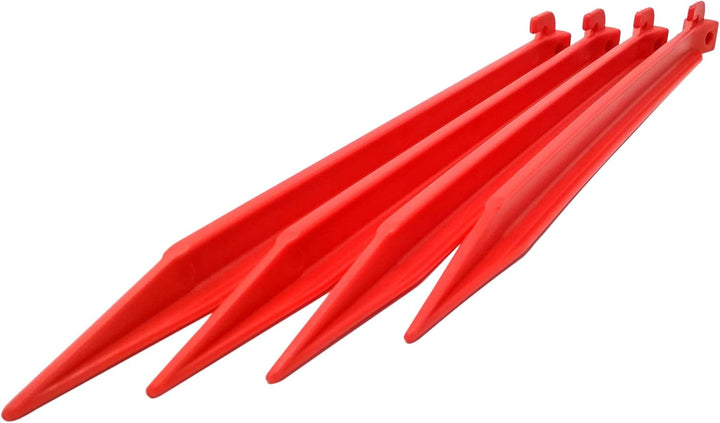 ToCi 36 x Kunststoff-Heringe 30 cm – Lange Zeltnägel mit T-Profil & Öse in Rot - Zeltbefestigung für