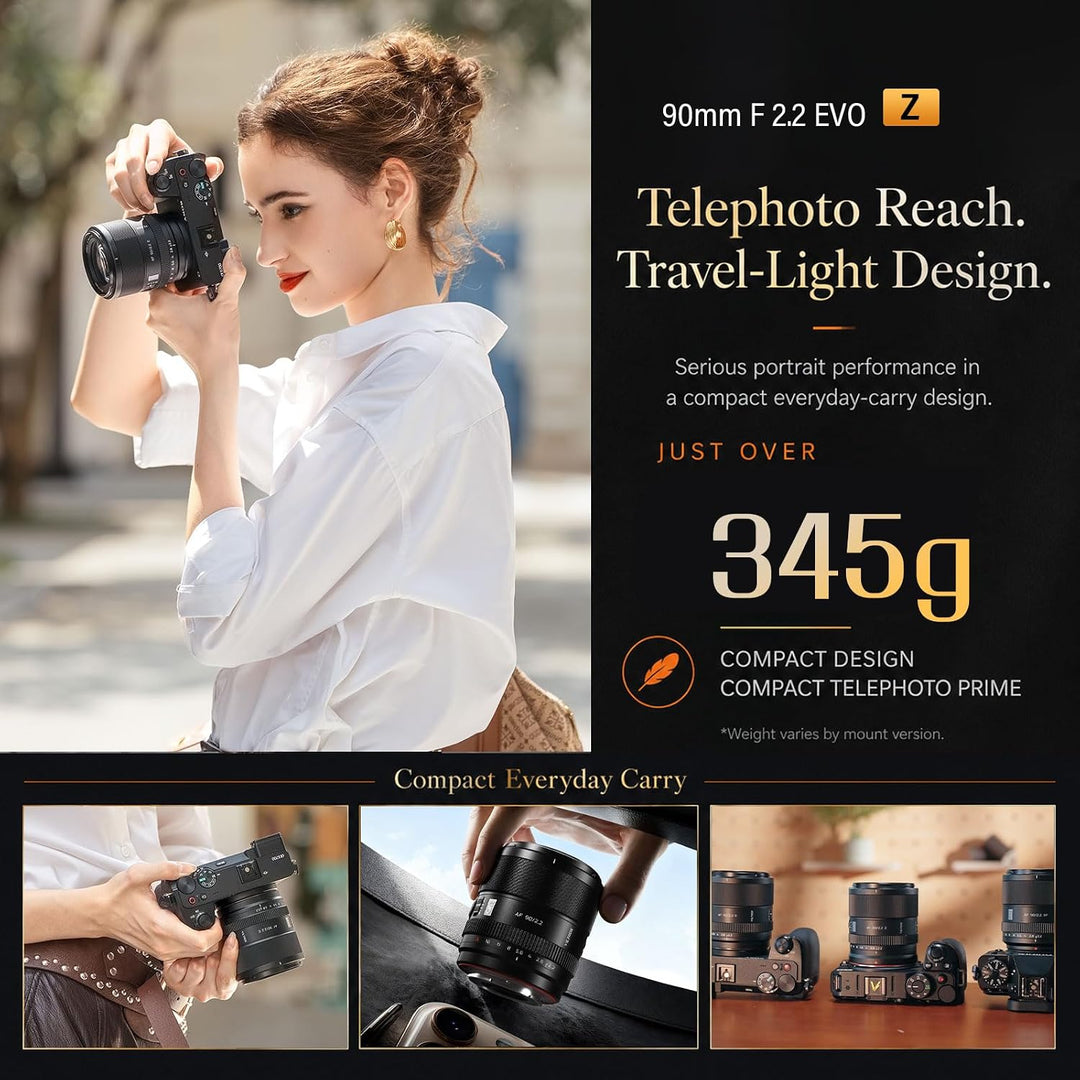 VILTROX 90mm F2.2 EVO Z Mount Kamera Objektiv kompatibel mit Nikon Z Camera Lenses APS-C mit Grosser