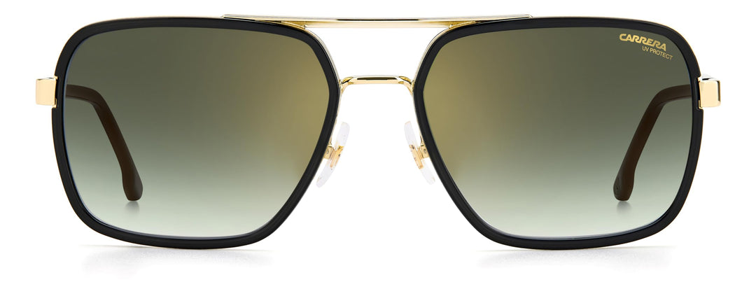 Carrera Unisex Carrera 256/S Sunglasses 58/18/140 Gold Black/ Green Shaded Gold Mirror, 58/18/140 Go