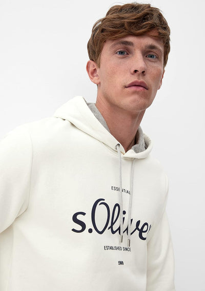 s.Oliver Herren Sweatshirt Langarm S Weiss, S Weiss