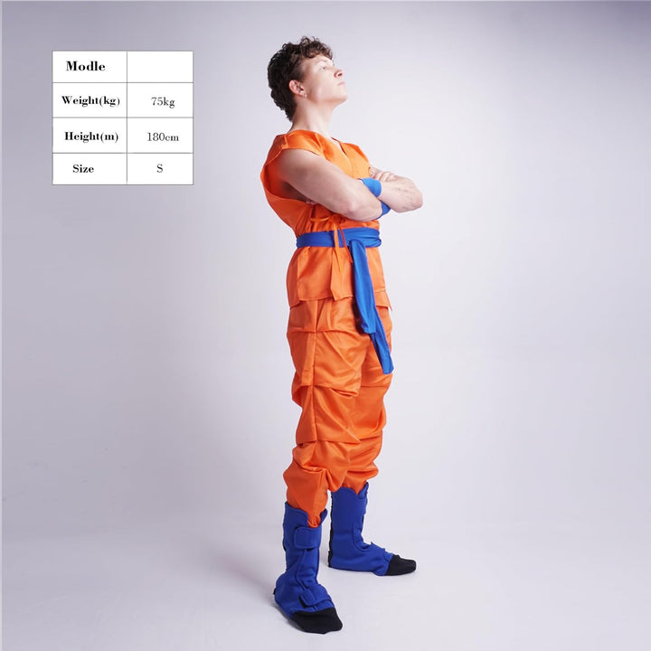 CoolChange Son Goku Cosplay Kostüm mit Überschuhen | Golden Frieza Saga | Grösse: M, M