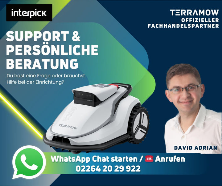 Terramow V1000 Mähroboter ohne Begrenzungskabel, ohne RTK, mit KI-Bilderkennung und Hinderniserkennu