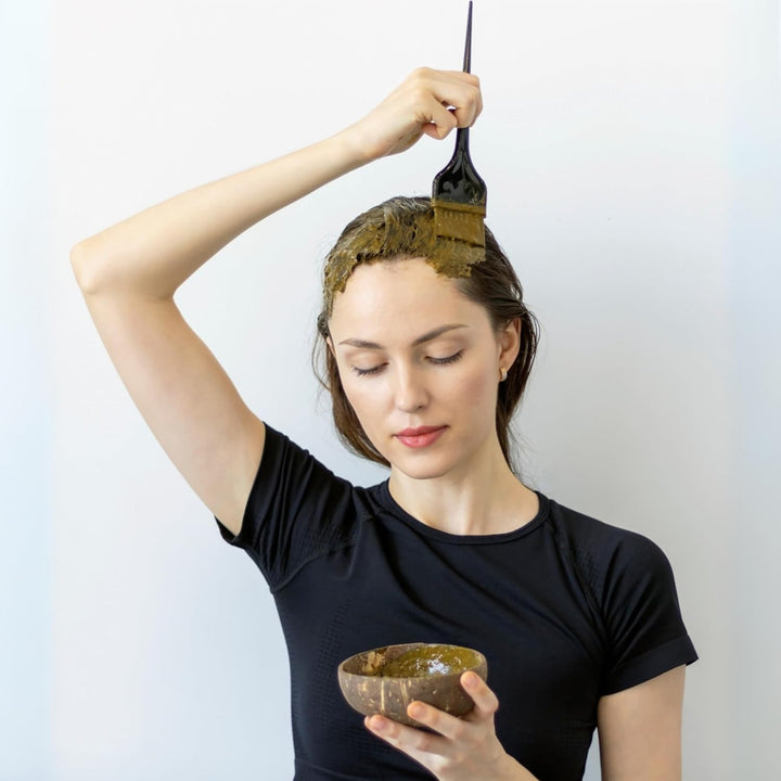 SANTE Naturkosmetik 100% Pflanzenhaarfarbe Pulver 08 Maronenbraun, vegane Haar-Coloration mit Henna