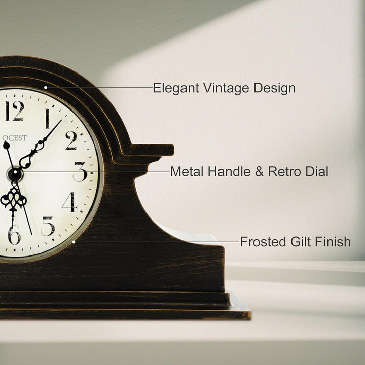 OCEST Kaminuhr, Vintage-Bauernhaus Tischuhr, Napoleon-Schreibtisch-Regal-Uhr, Heim-Tischdekoration B