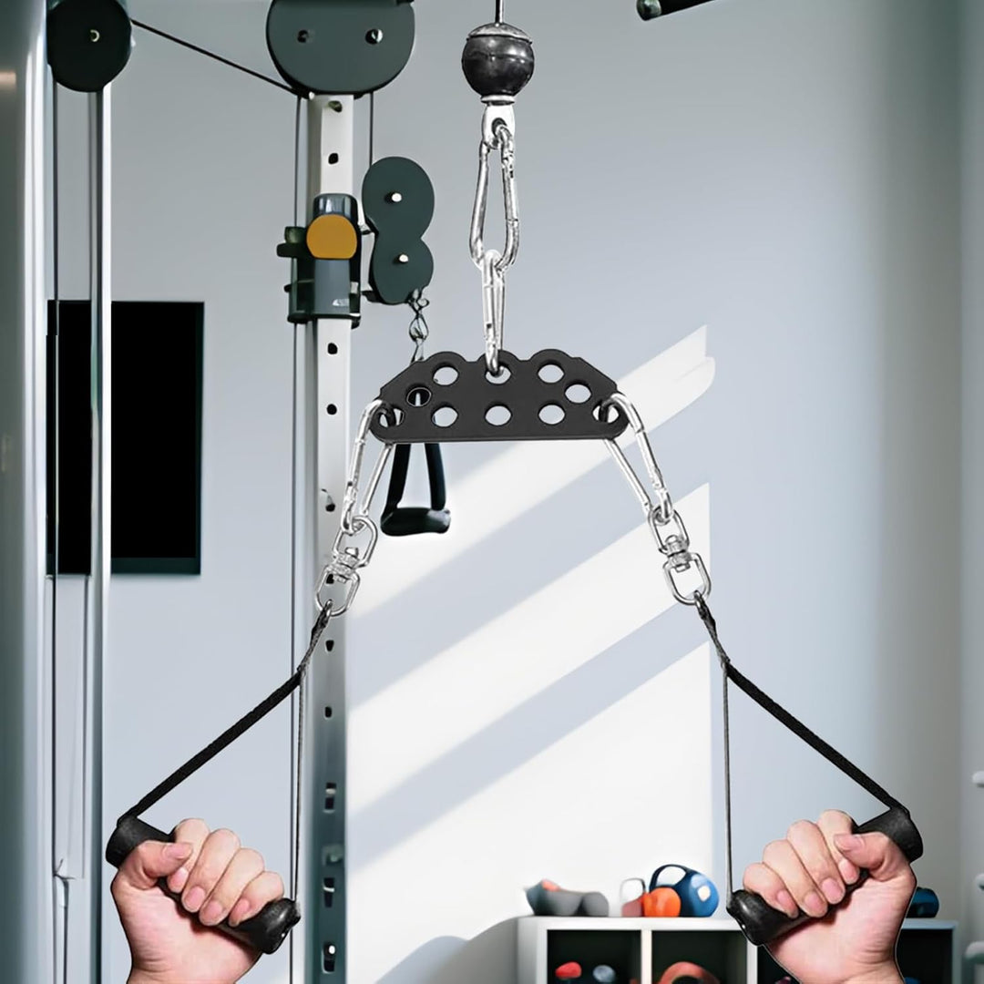 Gym Zubehör Für Kabelzug - Pull-Down Spreader Bar,Verstellbare Doppel Zu Einzel Rollen Adapterplatte