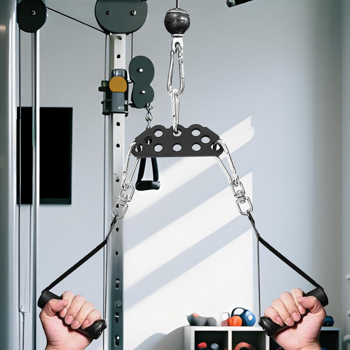 Gym Zubehör Für Kabelzug - Pull-Down Spreader Bar,Verstellbare Doppel Zu Einzel Rollen Adapterplatte