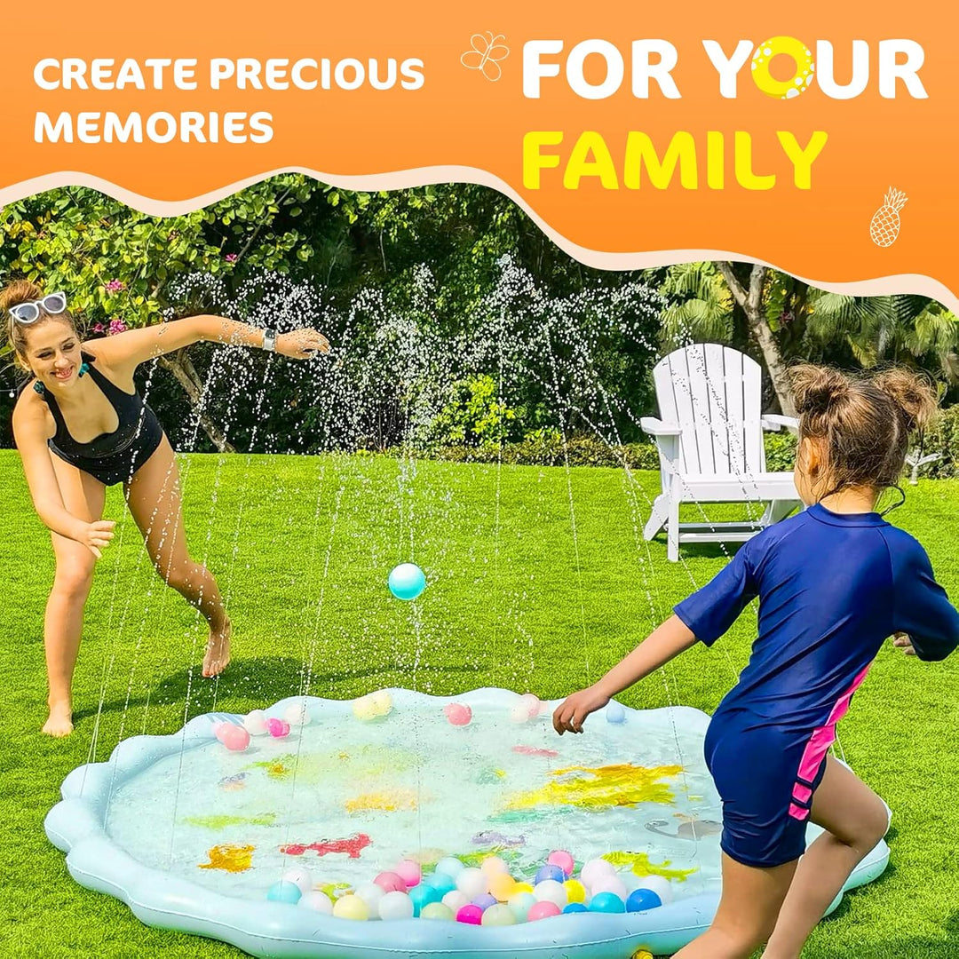 Peradix Sprinkler Play Matte, 200CM Wasser-Spielmatte Sprinkler Kinder Anti-Rutsch,Einstellbare Wass