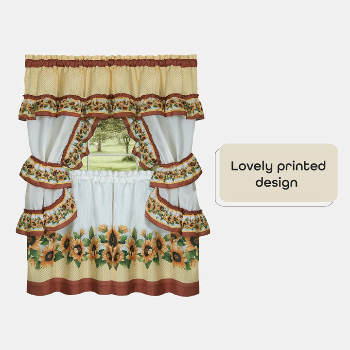 Achim Home Furnishings Black Eyed Susan Fenster Vorhang Cottage Set, 144,8 x 91,4 cm, Spice, 144,8 x