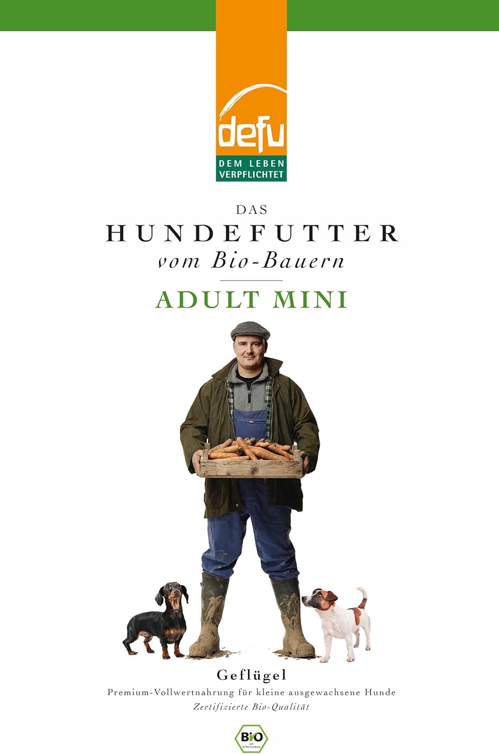 defu Hund | Adult Mini Bio Geflügel | Premium Bio Trockenfutter | Hundefutter für kleine, ausgewachs