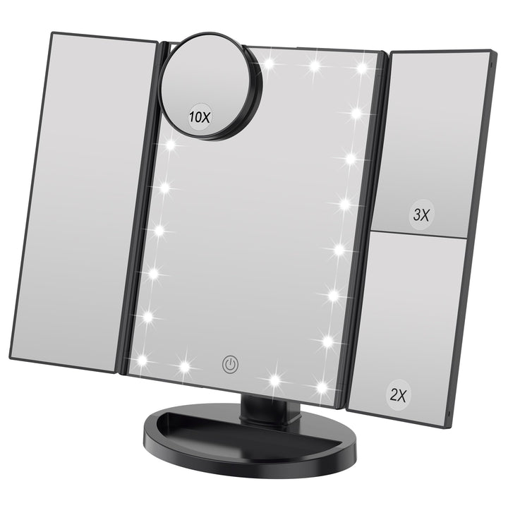 WEILY Kosmetikspiegel mit 21 LED Licht und 2X/ 3X Vergrösserung, USB und Batterie Dual Power Modus,