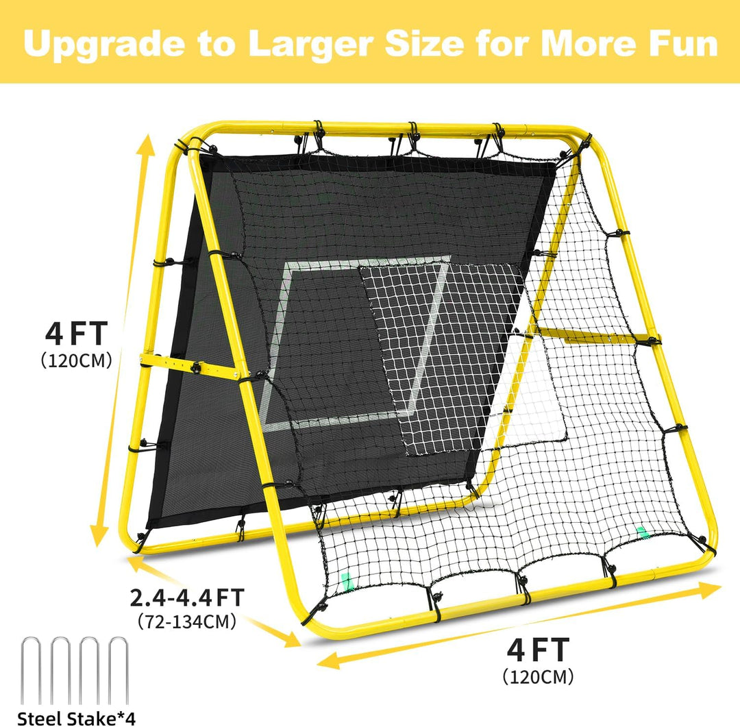 BAGAIL Doppelseitiges Rebounder-Netz, Fussballnetze, verstellbare Winkel, anpassbare Struktur, Rebou
