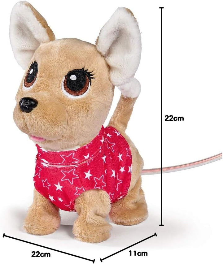 Simba 105893447 - Chichi Love Twinkle, Chihuahua mit leuchtender Kabelsteuerung, kann Laufen, bellen