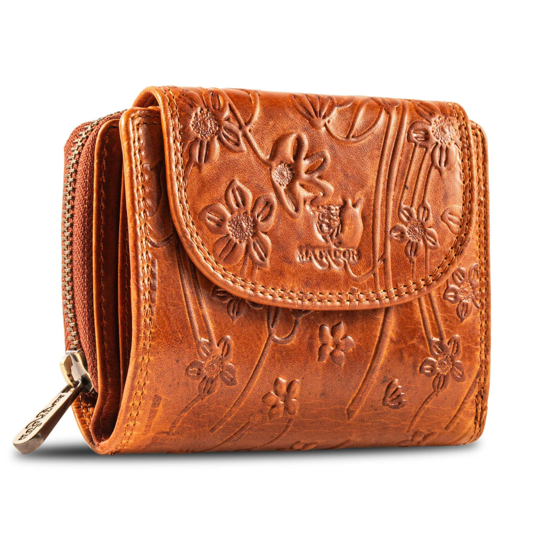 MATADOR |SARAGOSSA| RFID Blocker Leder Portemonnaie Damen| Geldbeutel Portmonee Damen mit Geschenk B