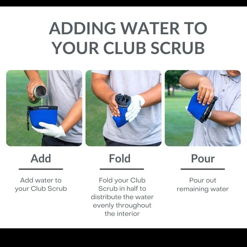 Club Scrub Reinigungsbeutel für Golfschläger und Bälle, wasserdichtes Innenfutter mit Clean-Face-Tec