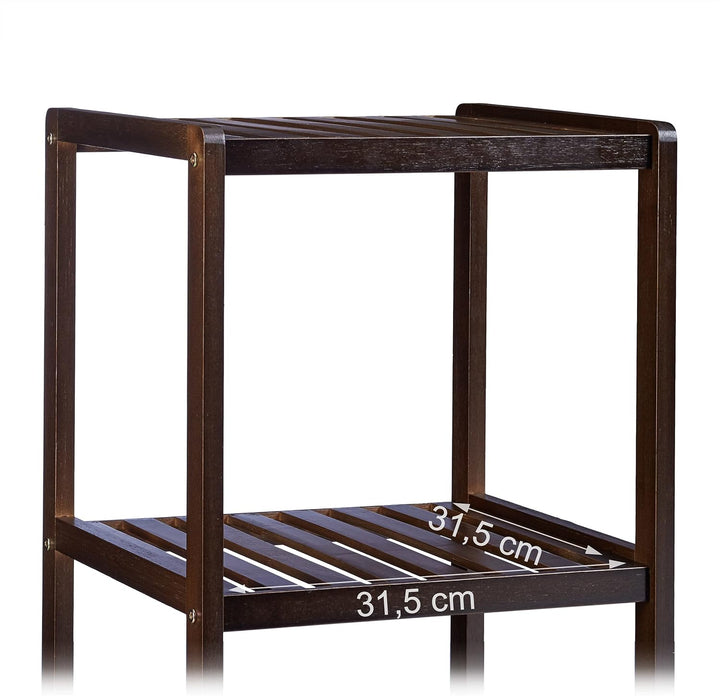 Relaxdays Bambus Badregal, 3 Ablageflächen, Holzregal, Standregal, Bambusregal, Küchenregal, HBT 80x