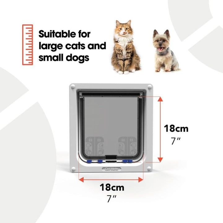 Cat Mate 4-Wege-Verriegelung Katzenklappe für grosse Katzen (221) – Sichere, abschliessbare Tür für