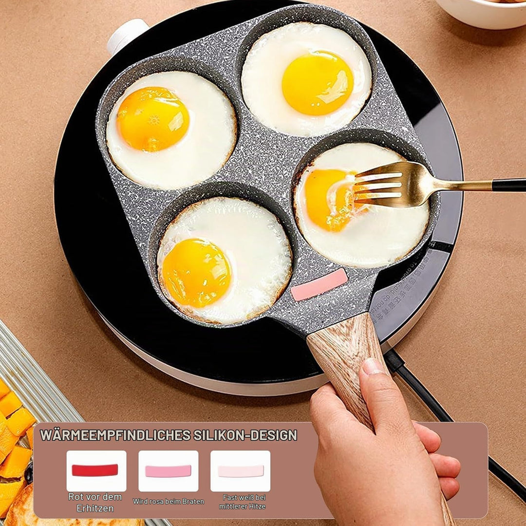 4 Intervalle Spiegeleipfanne, Aluminium Pancake Pfanne Antihaft Pfannkuchenpfanne Outdoor-Camping-Ei