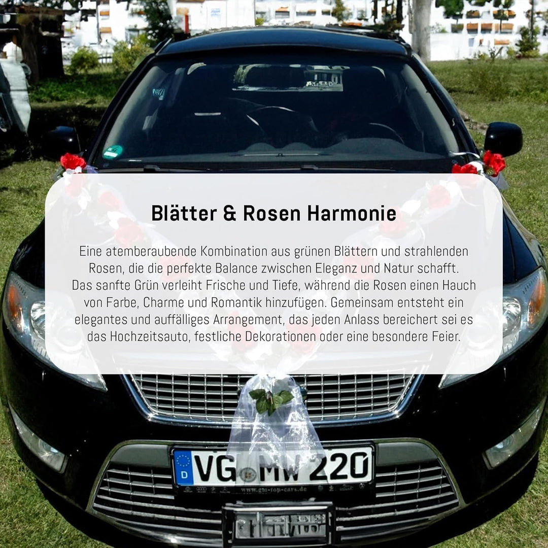 Rosen Girlande Braut Paar Rose Deko Dekoration Autoschmuck Hochzeit Car Auto Wedding ®Auto-schmuck D