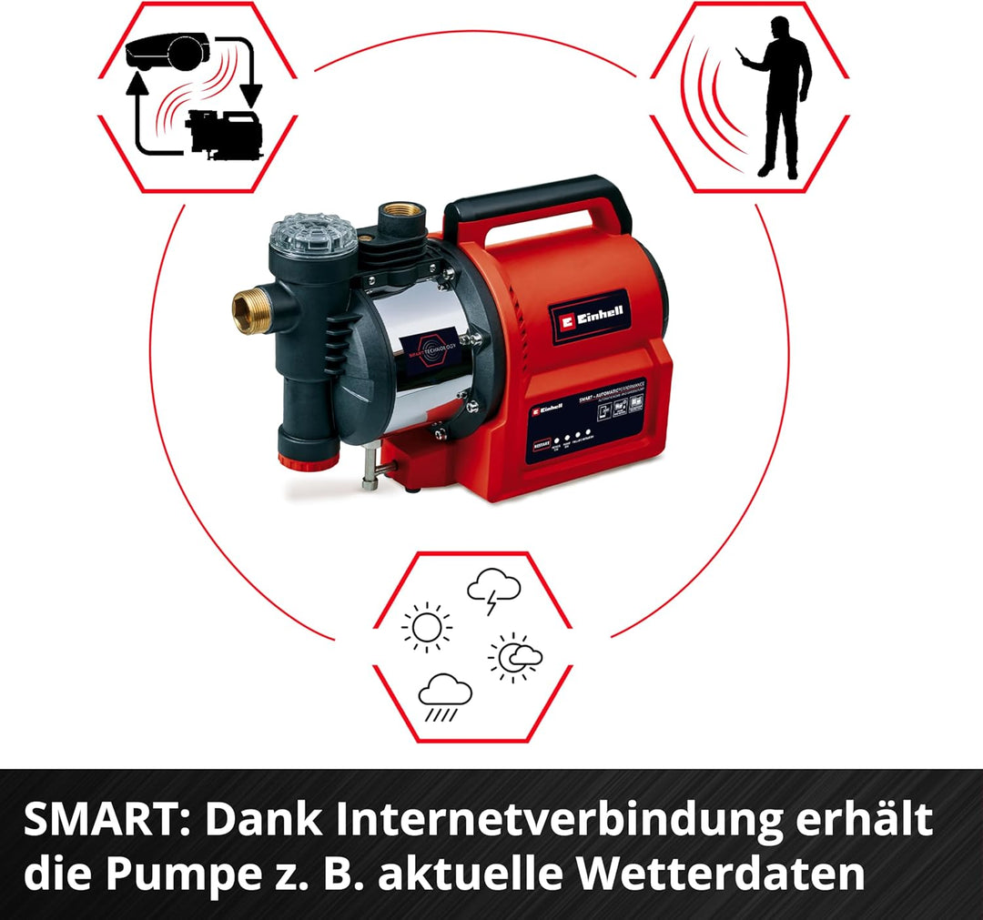 Einhell Automatische Gartenpumpe GE-AW 1144 SMART (Smart Garden, App, Bewässerung per Zeitplan / sma