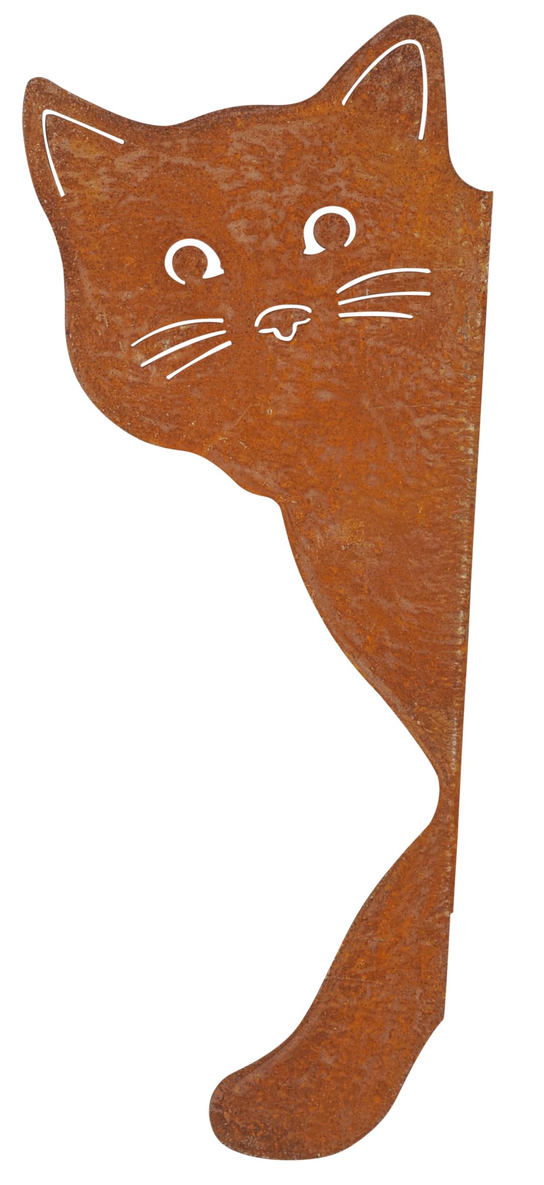 Katze zum Anschrauben Baumspiess Edelrost Rostfigur Baumdekoration Made in Europa H=30 cm Rost Katze