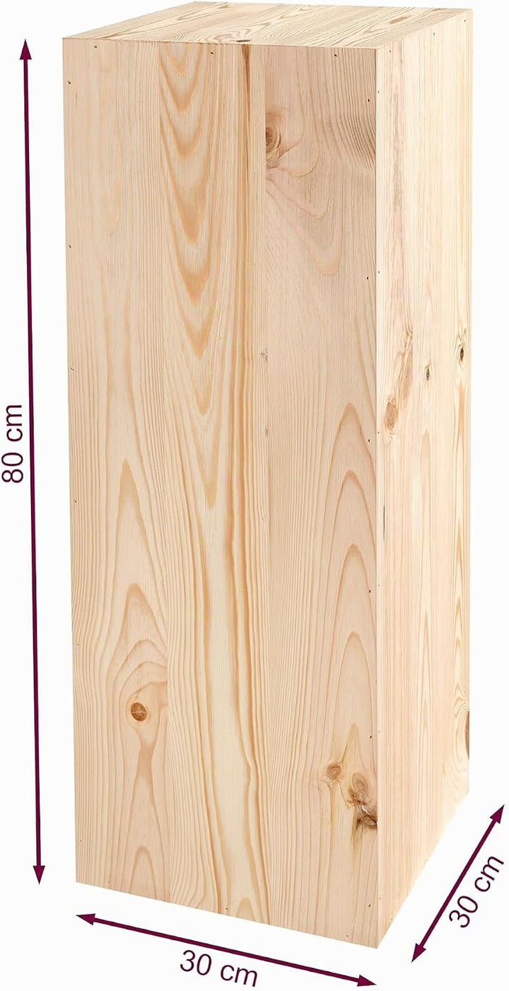 DECOKTIVO Pflanzenständer Holz, Vintage Holzdeko, Blumenständer, Blumenhocker, Holzblock, Dekosäule,