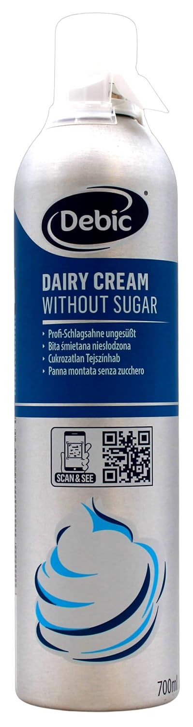 Debic Sprühfertige Profi-Schlagsahne ungesüsst, 6er Pack (6 x 700ml)
