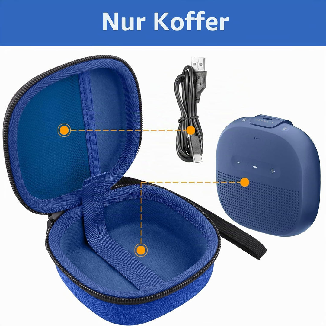 Aenllosi Hart Tasche Hülle für Bose SoundLink Micro Bluetooth Lautsprecher, Nur Tasche (Blau) Blau;,