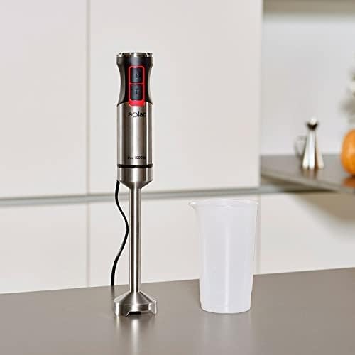 Solac BA5606 Pro 1000-1000W Stabmixer. Spritzwassergeschützter Schneebesen. Eispickel. Inklusive Mes