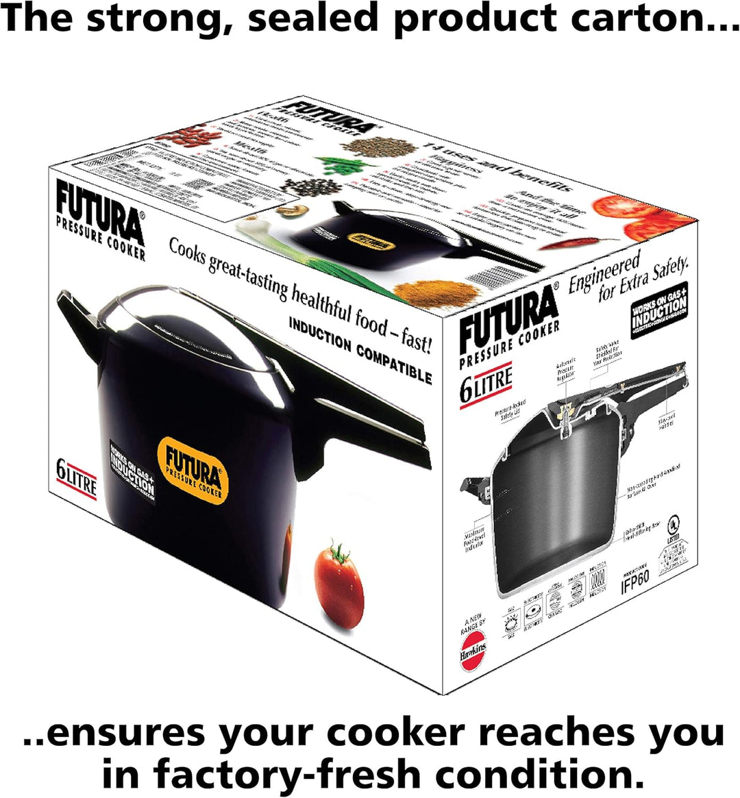 FUTURA Druckkocher, 6 l, Grau 6 Liter, 6 Liter