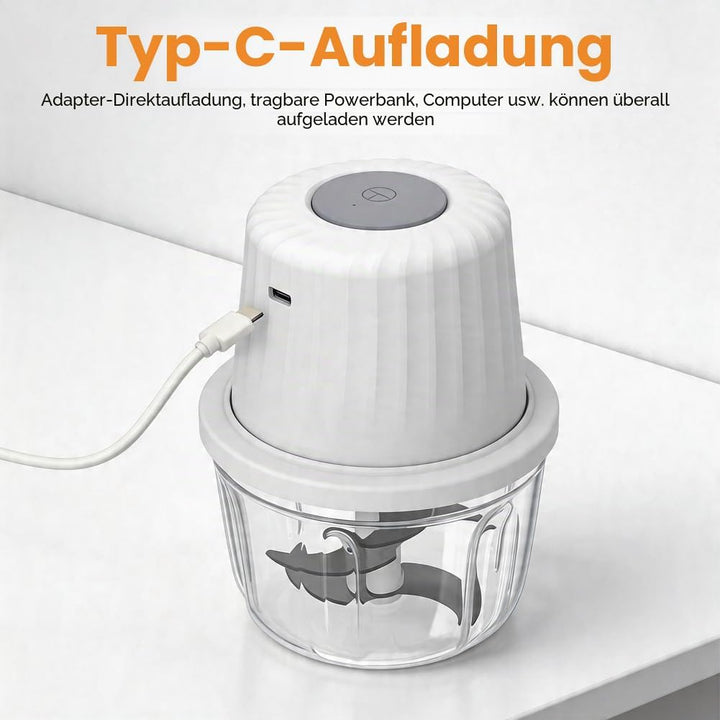 CEWROM Zwiebel Zerkleinerer Elektrisch, 100+250+350ml Elektrischer Küchenzerkleinerer, USB-Zwiebelsc