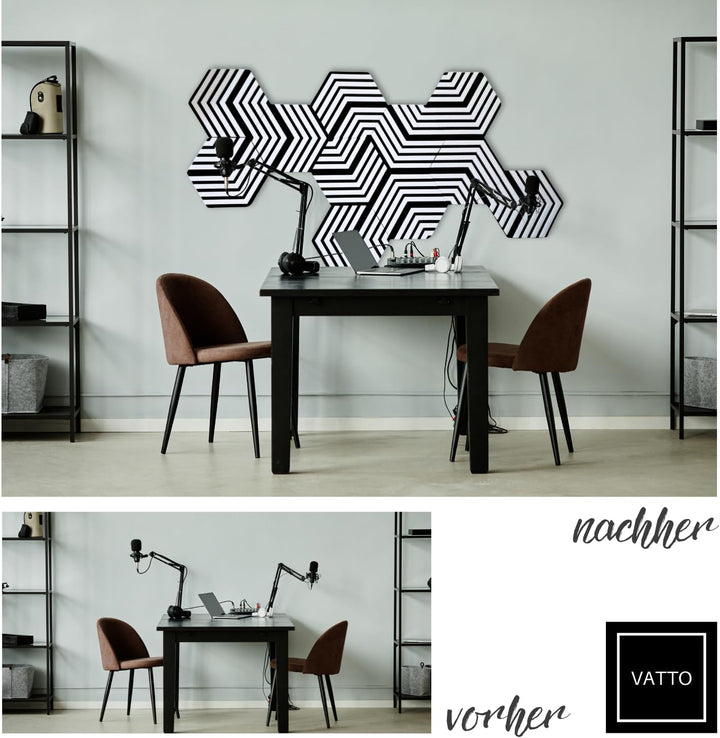 HEXAGON Schallabsorber WAND Akustikpaneele - Schallschutzmatte Sound Absorber - Akustikplatten - SCH