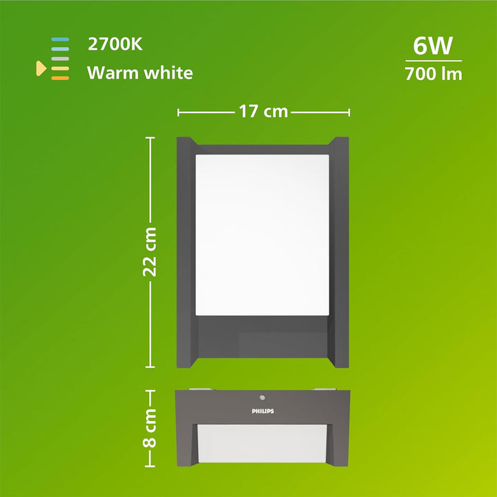 Philips myGarden Arbour LED Wandaussenleuchte, Aluminium