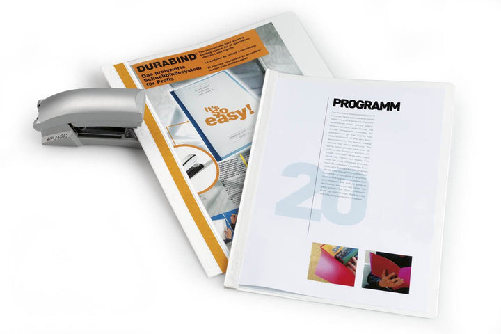 Durable Durabind Sichthefter mit Bindesystem für 30 Blatt A4, 25 Stück, grau, 225010, grau