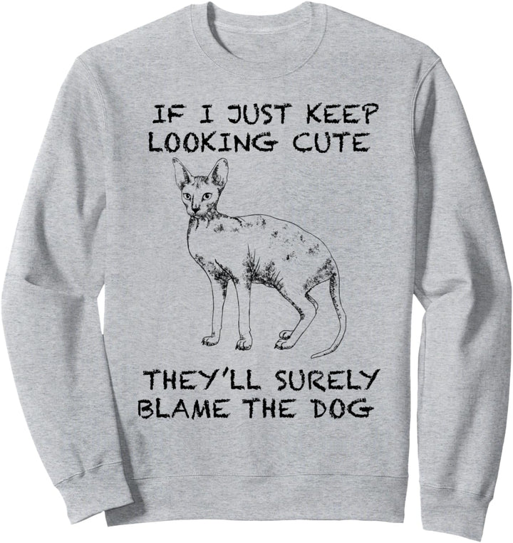 Peterbald Lustige Katze Zitat Hand gezeichnete Kunst Sweatshirt