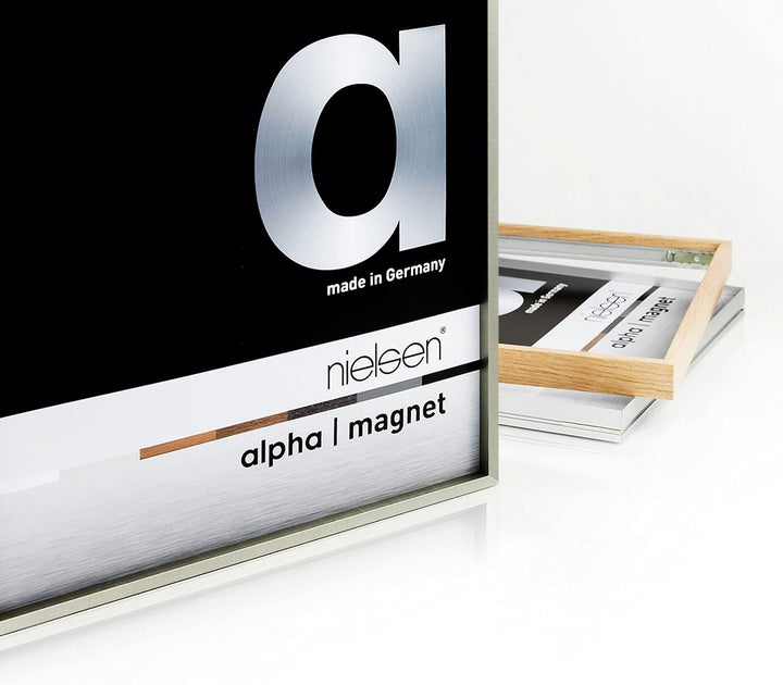 nielsen Aluminium Bilderrahmen Alpha Magnet Acryl, 21x29,7 cm (A4), Eiche 21 x 29,7 cm (A4) Eiche, 2