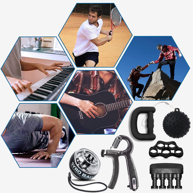 Handtrainer Fingertrainer Kit, Hand Trainingsgerät, Grifftrainer mit Zähler, Fingerstrecker, Finger