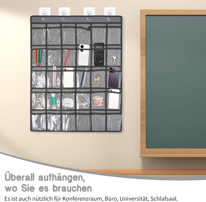 SAVORLIVING 30 klare Taschen Aufbewahrungstasche Für Klassenzimmer,Handygarage Schule,Handy Aufbewah