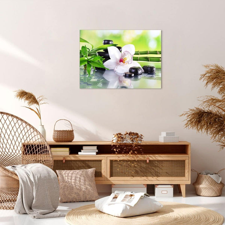 Bilder auf Leinwand blume orchidee Leinwandbild mit Rahmen 70x50cm Wandbilder Dekoration Wohnzimmer