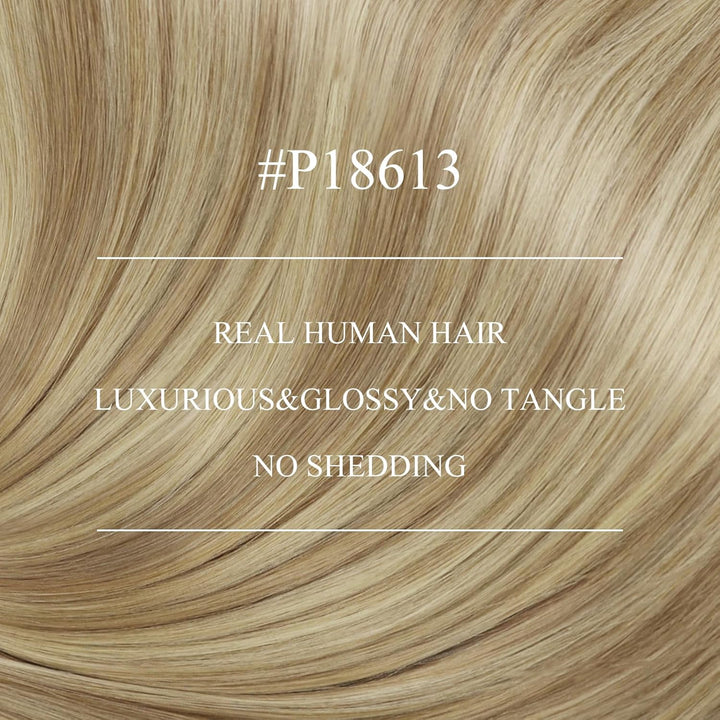 YoungSee Nanoring Extensions Echthaar 60cm Nanoring Extensions Blond mit Platinblond #18/613 Nano Ri