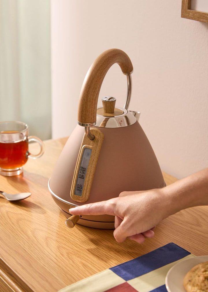 CREATE/KETTLE RETRO M/Elektrischer Wasserkocher Mokka/Schnelles Aufkochen, Fassungsvermögen 1L, Absc