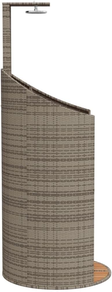 Festnight Gartendusche mit Bodenplatte Holz Rattan Aussendusche Garten Outdoor Dusche Garten Pool Po