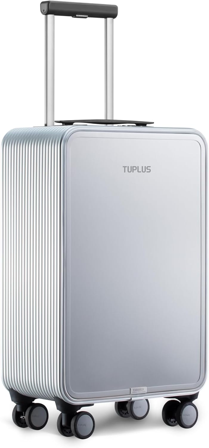 TUPLUS Koffer Aluminium Trolley Rollkoffer mit 4 Rollen Reisekoffer Handgepäck Hartschalenkoffer mit