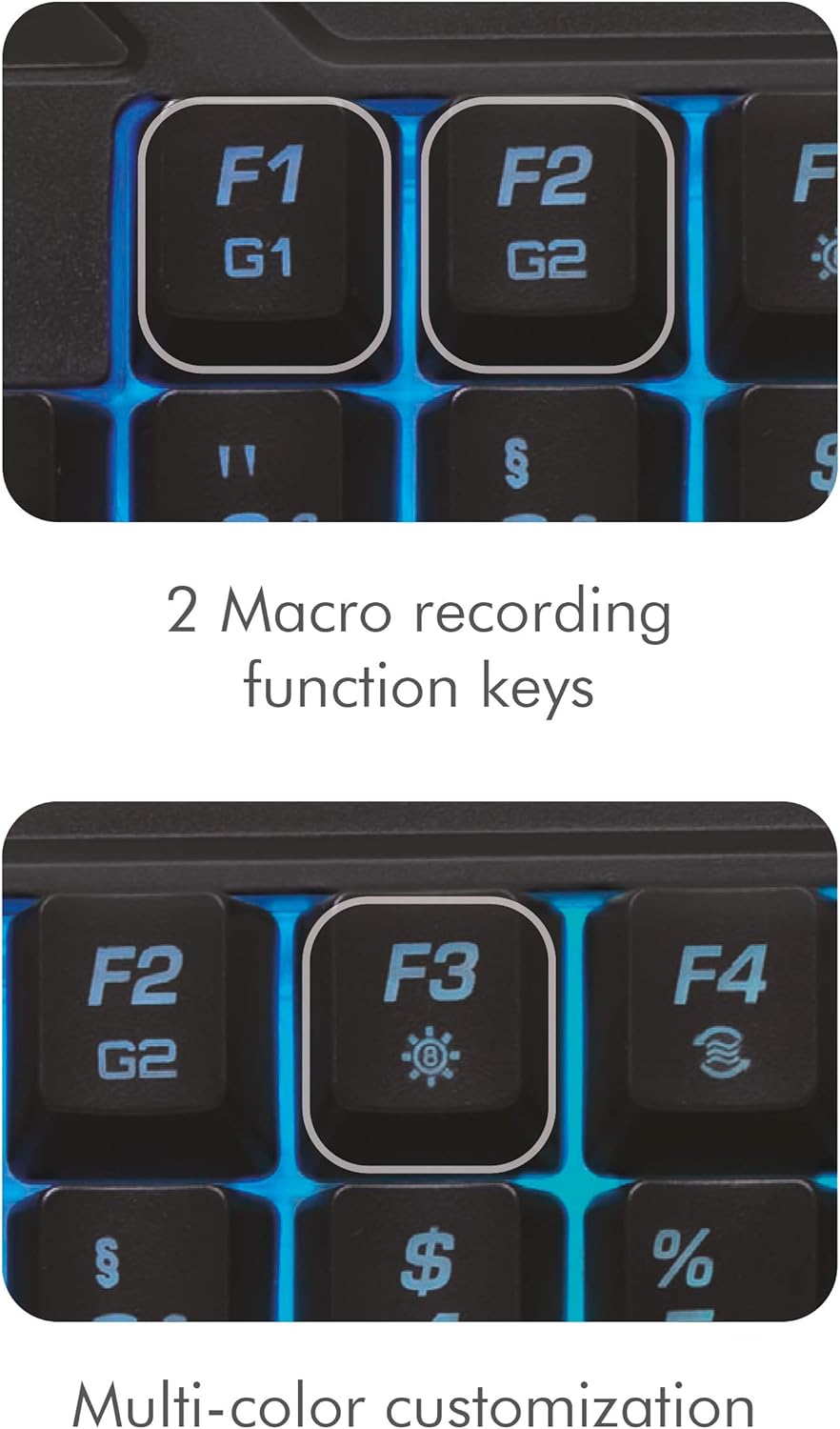 LogiLink Beleuchtete Einhand-Gaming Tastatur mit ergonomischer Handauflage und grossartigen Lichteff