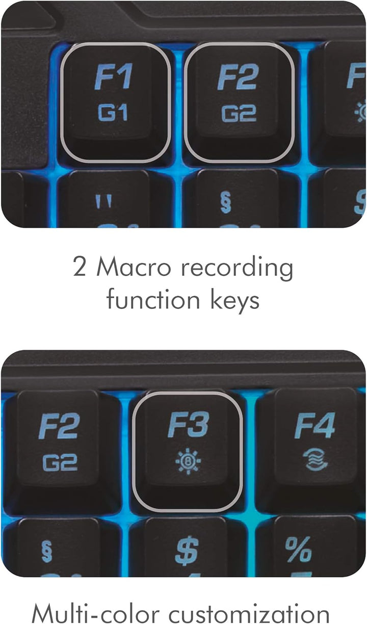 LogiLink Beleuchtete Einhand-Gaming Tastatur mit ergonomischer Handauflage und grossartigen Lichteff