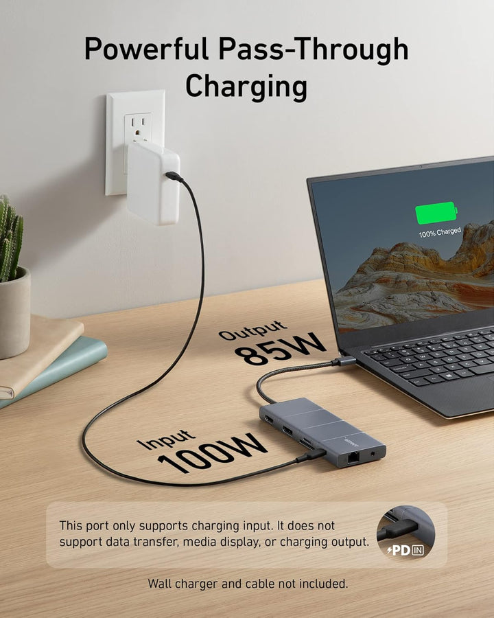 Anker 565 11-in-1 USB-C Hub, Docking-Station mit 10 Gbps USB-C & USB-A Datenports, 4K HDMI, DisplayP