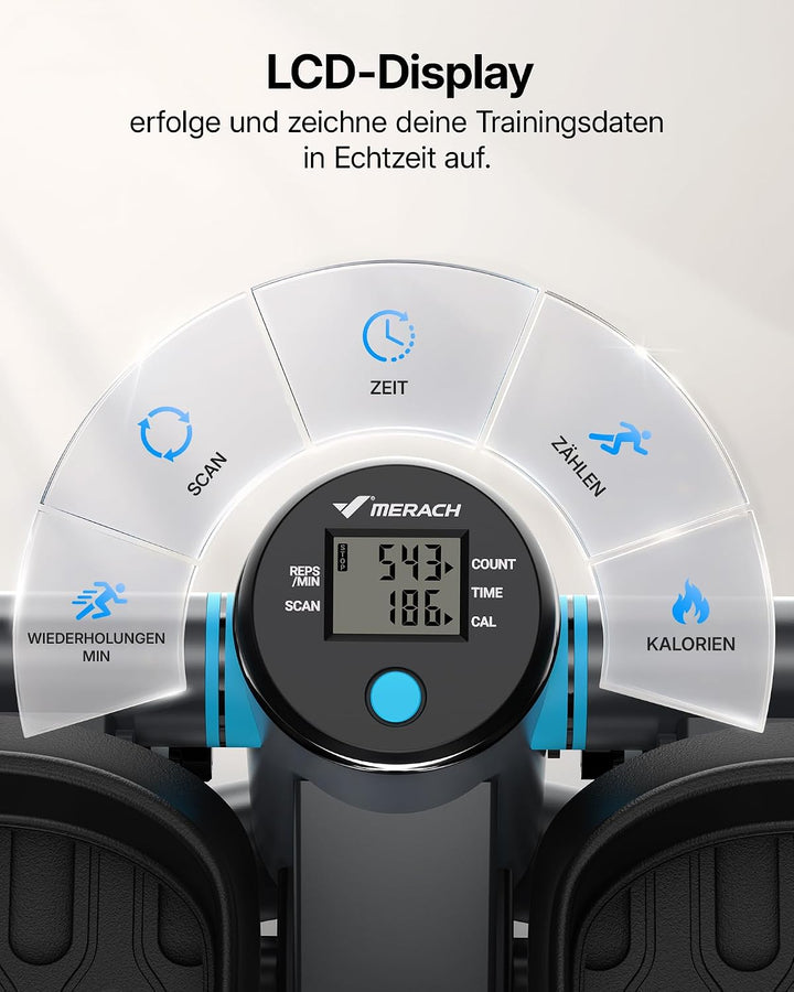 MERACH Mini Stepper für Zuhause, Swing Stepper mit 150 kg Belastung und Widerstandsbändern, Twist St