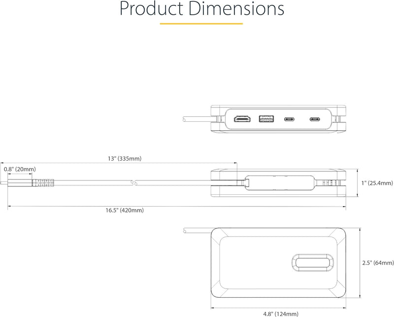 StarTech.com USB C Multiport Adapter-Dockingstation, USB-C Auf HDMI 2.0b 4K 60Hz, HDR, USB Hub, Ethe