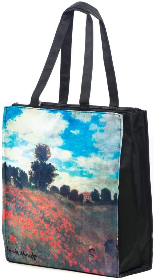 LUCKYWEATHER Shopper Einkaufstasche Twin Double Bag Damen Motiv Monet MOHNBLUMENFELD I Shopping Bag