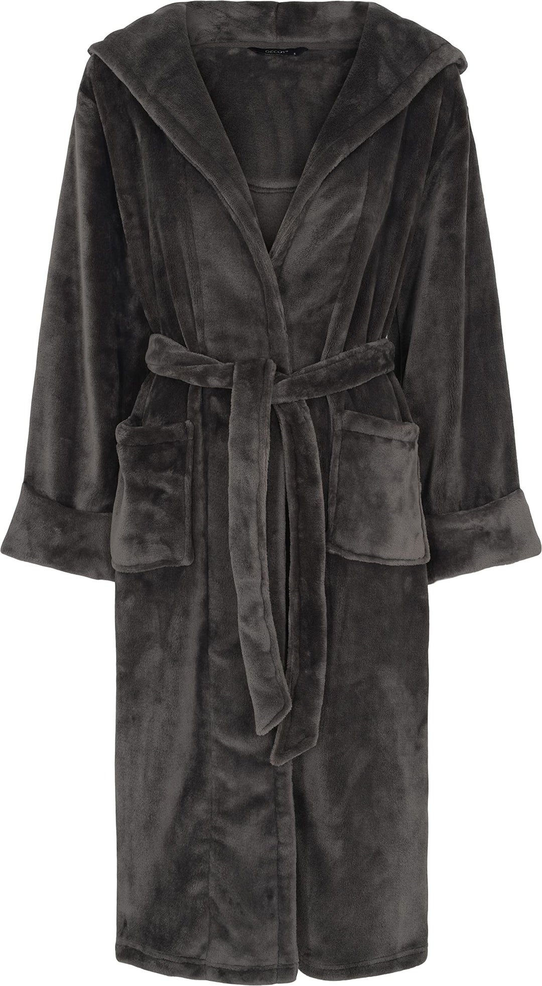 DECOY Damen Long Robe w/Hood XL Grau, XL Grau